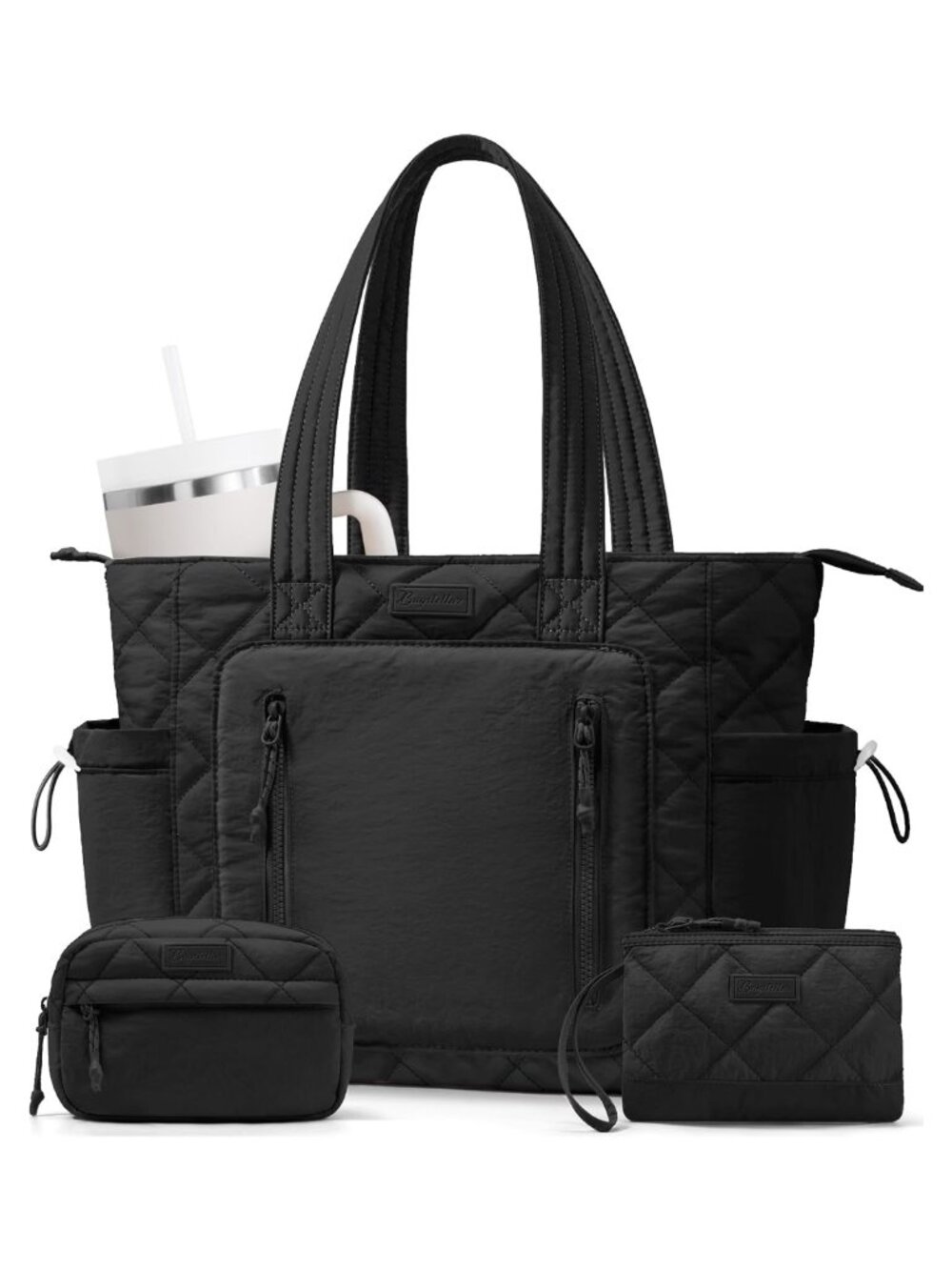 Puffer Tote Bag Lightweight Quilted Polyester Travel Laptop Handbag